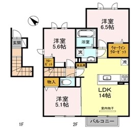 神野駅 徒歩4分 2階の物件間取画像